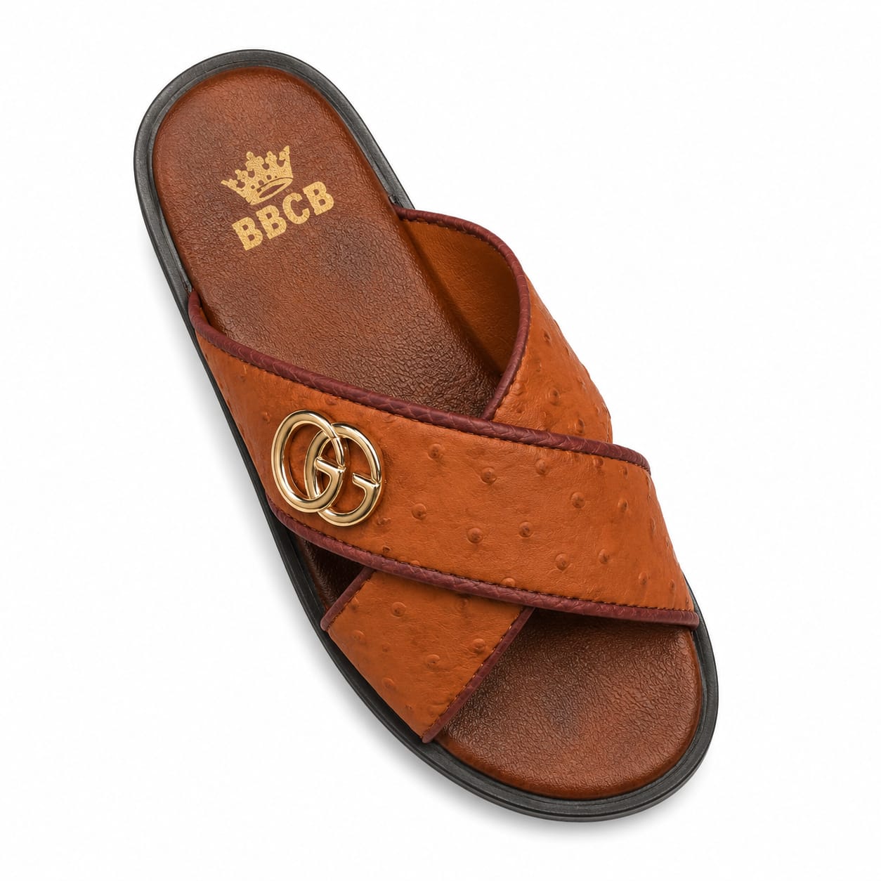 BBCB Premium Cross Strap Leather Sandals – Luxury Comfort & Anti-Slip Sole