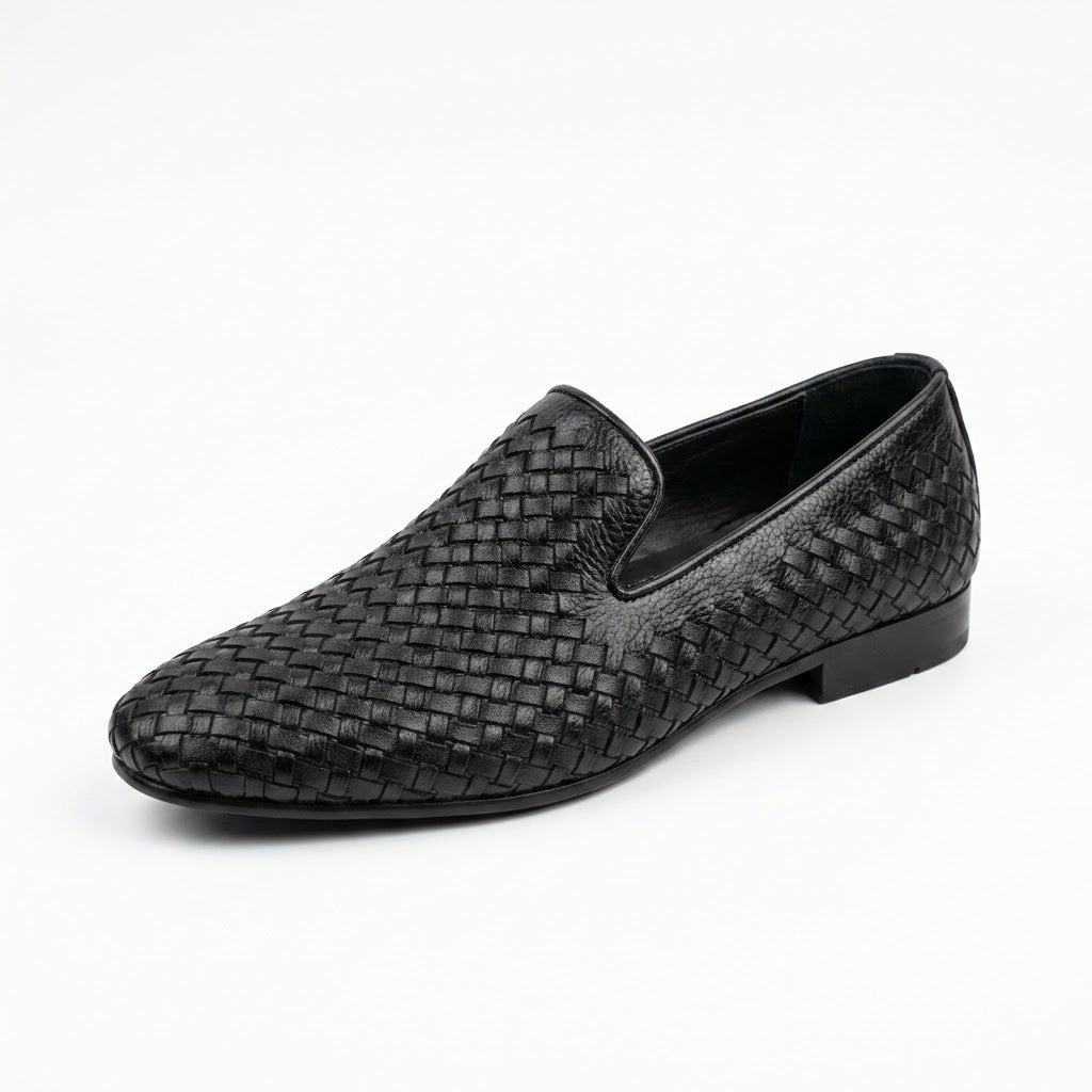Premium Woven Leather Loafers for Men | BB﻿CB Slip-On Formal & Casual Shoes