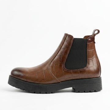 BBCB Premium Crocodile Embossed Leather Chelsea Boots – Handmade