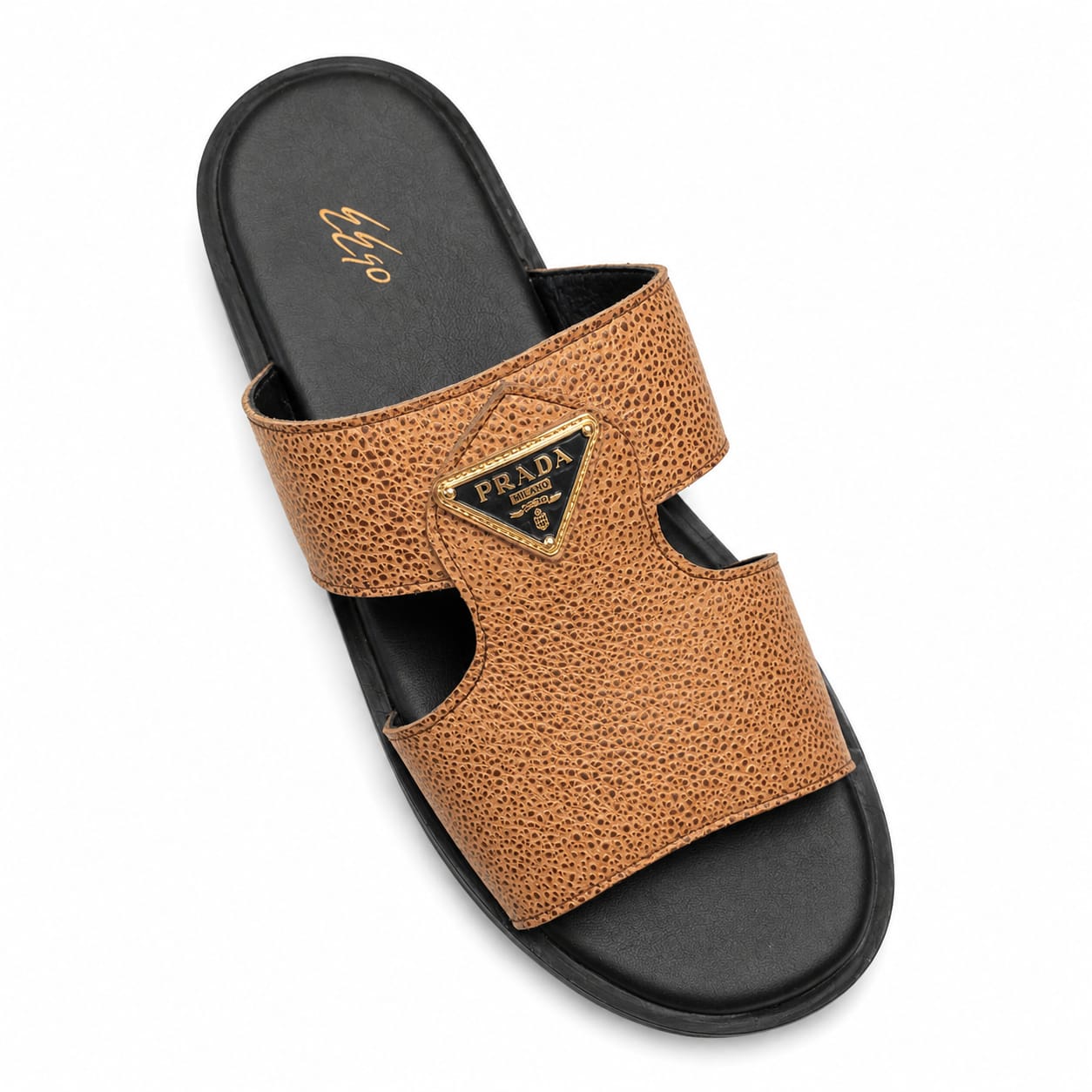 BBCB Premium Men’s Textured Slide Sandals – Tan