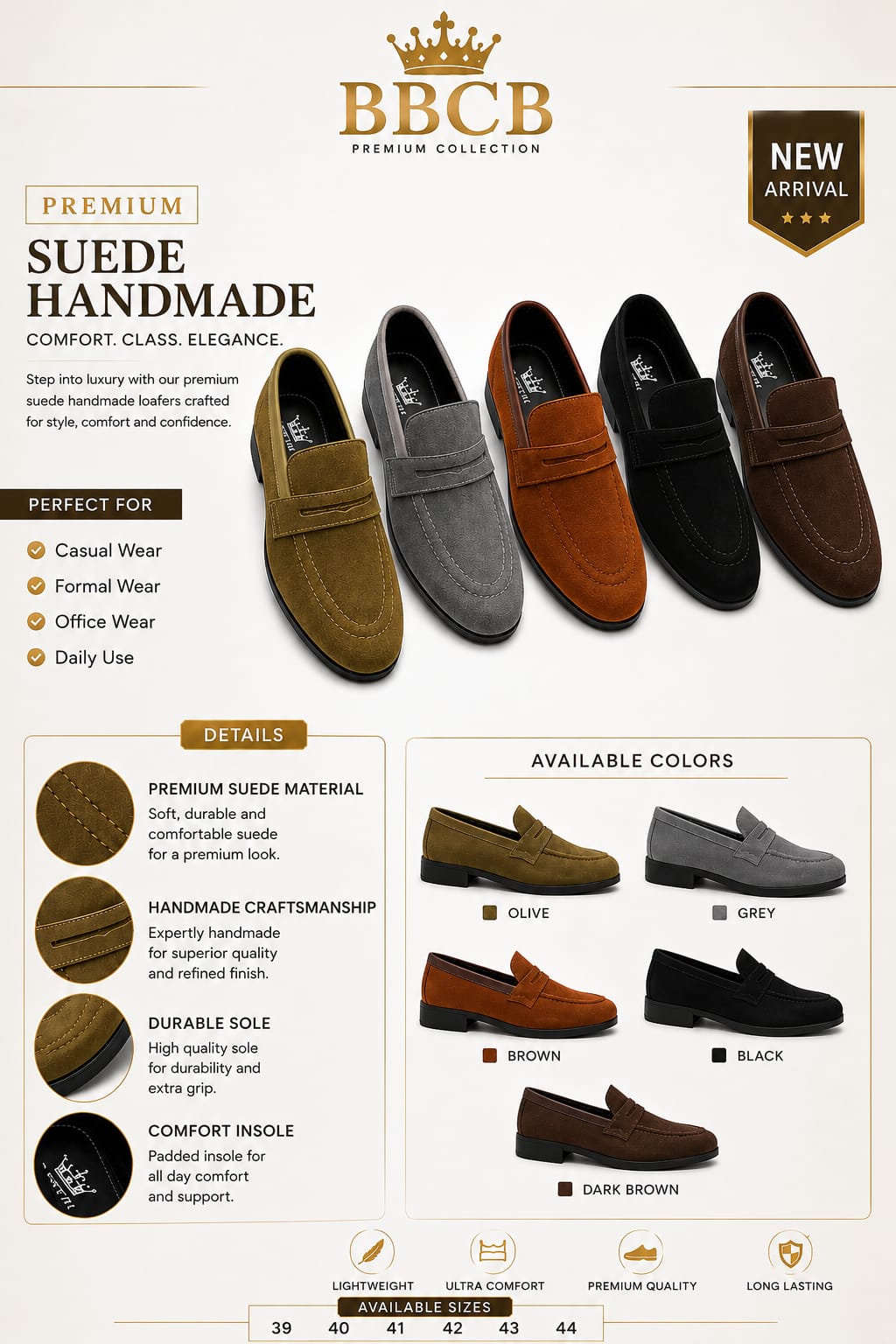 BBCB Premium Suede Handmade Loafers – Luxury Casual & Formal Shoes for Men
