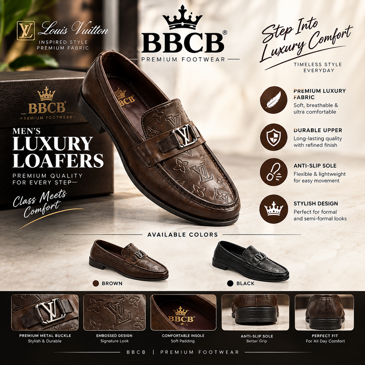 Men’s Luxury Designer Loafers | Premium BBCB Formal & Casual Shoes