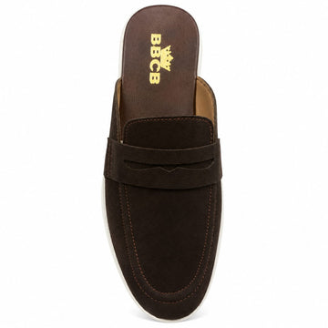 BBCB Premium Comfort Men's Suede Finish Slip-On Mule Shoes | Lightweight Casual Footwear