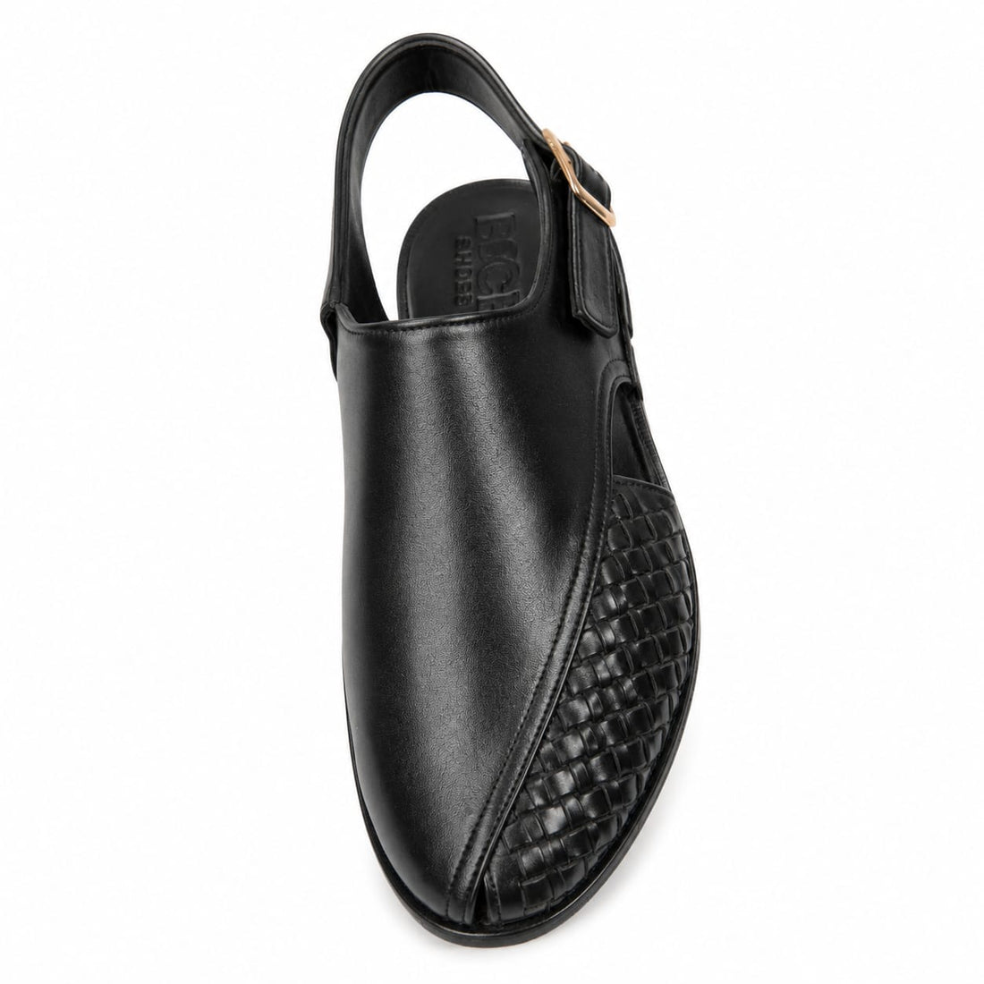 BBCB Handmade Premium Leather Peshawari Sandal for Men – Woven Design | Black & Brown