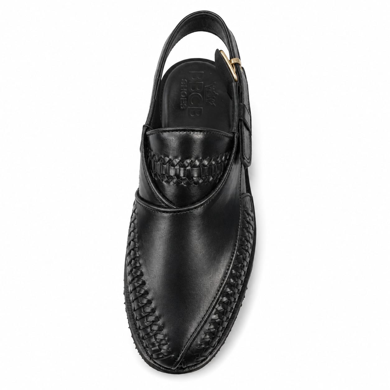BBCB Premium Leather Peshawari Sandal – Handmade Men's Traditional Chappal | Black & Brown