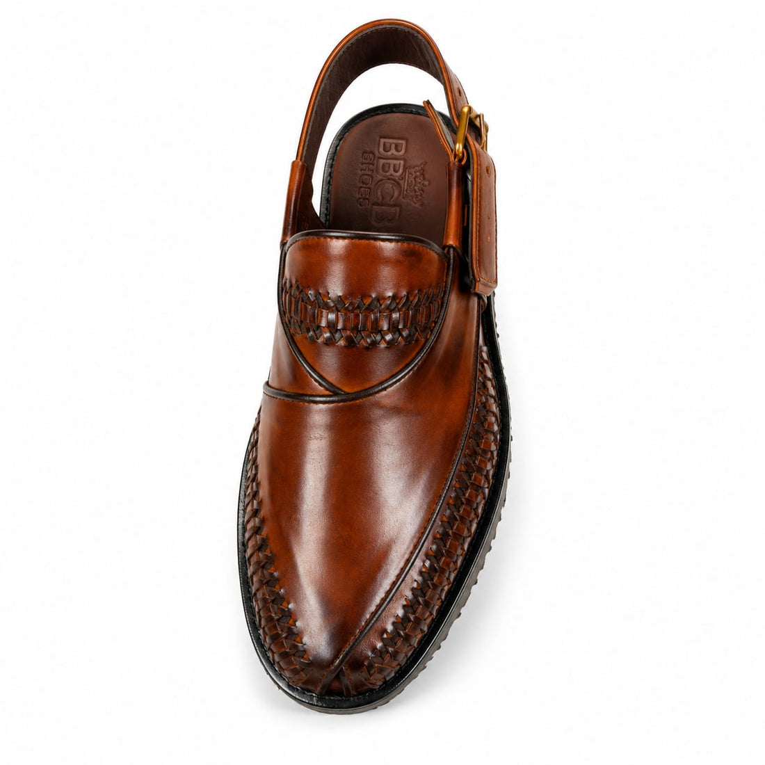 BBCB Premium Leather Peshawari Sandal – Handmade Men's Traditional Chappal | Black & Brown
