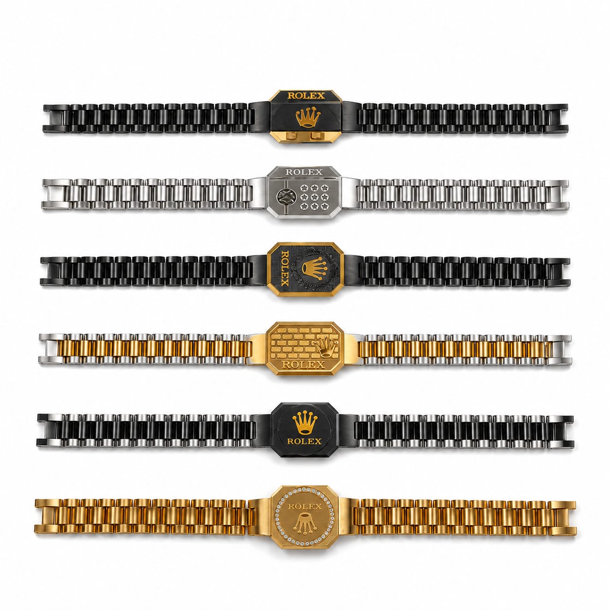 BBCB Premium Stainless Steel Luxury Bracelet – Black, Silver & Gold