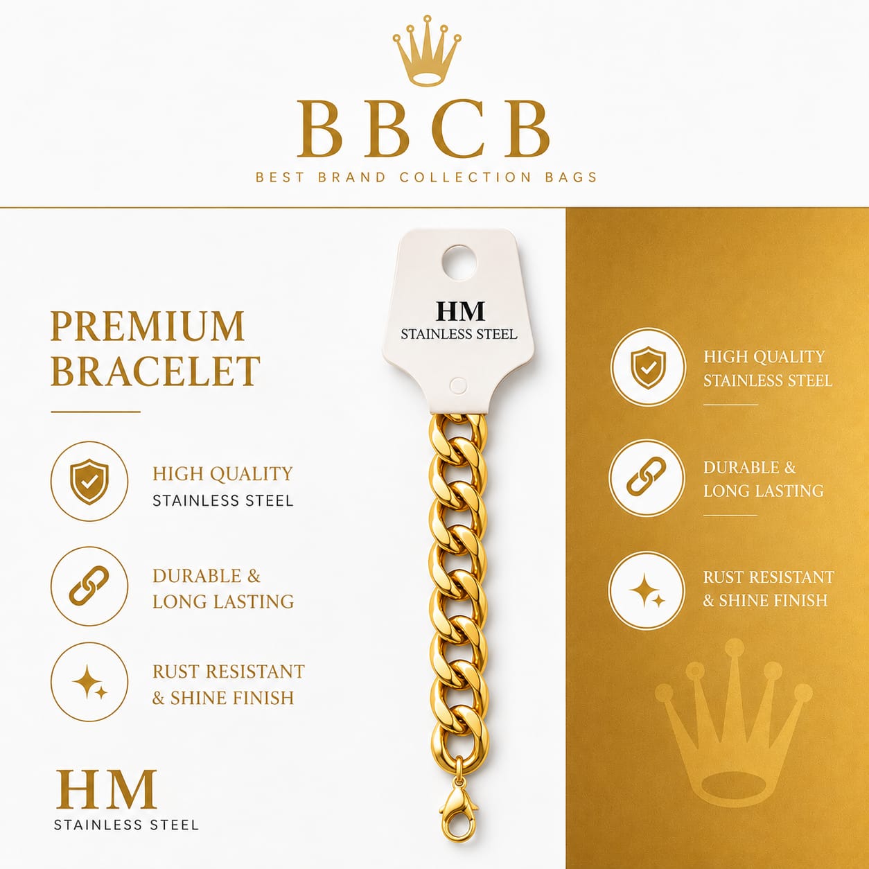 BBCB Premium Stainless Steel Bracelet – Luxury Everyday Wrist Accessory
