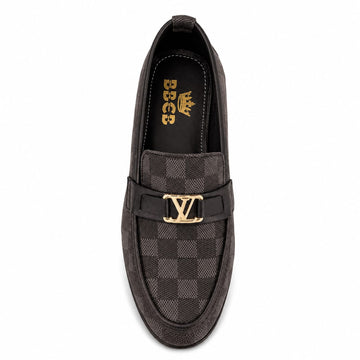 BBCB Premium Canvas Loafers for Men – Luxury Slip-On Casual & Formal Shoes with Gold Buckle