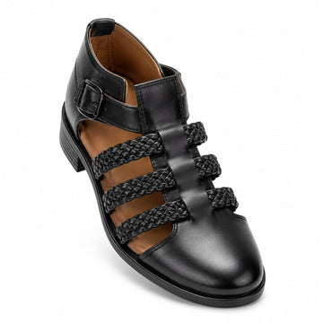 BBCB Premium Roman Sandals for Men | Braided Leather Strap Gladiator Sandals | Adjustable Buckle Casual & Formal Footwear