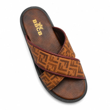BBCB Premium Men’s Cross Strap Slide Sandals –
