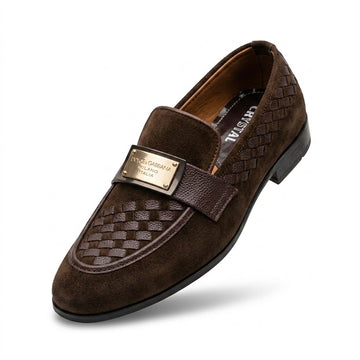 BBCB Premium Men’s Luxury Woven Leather Loafers – Comfort & Formal Style