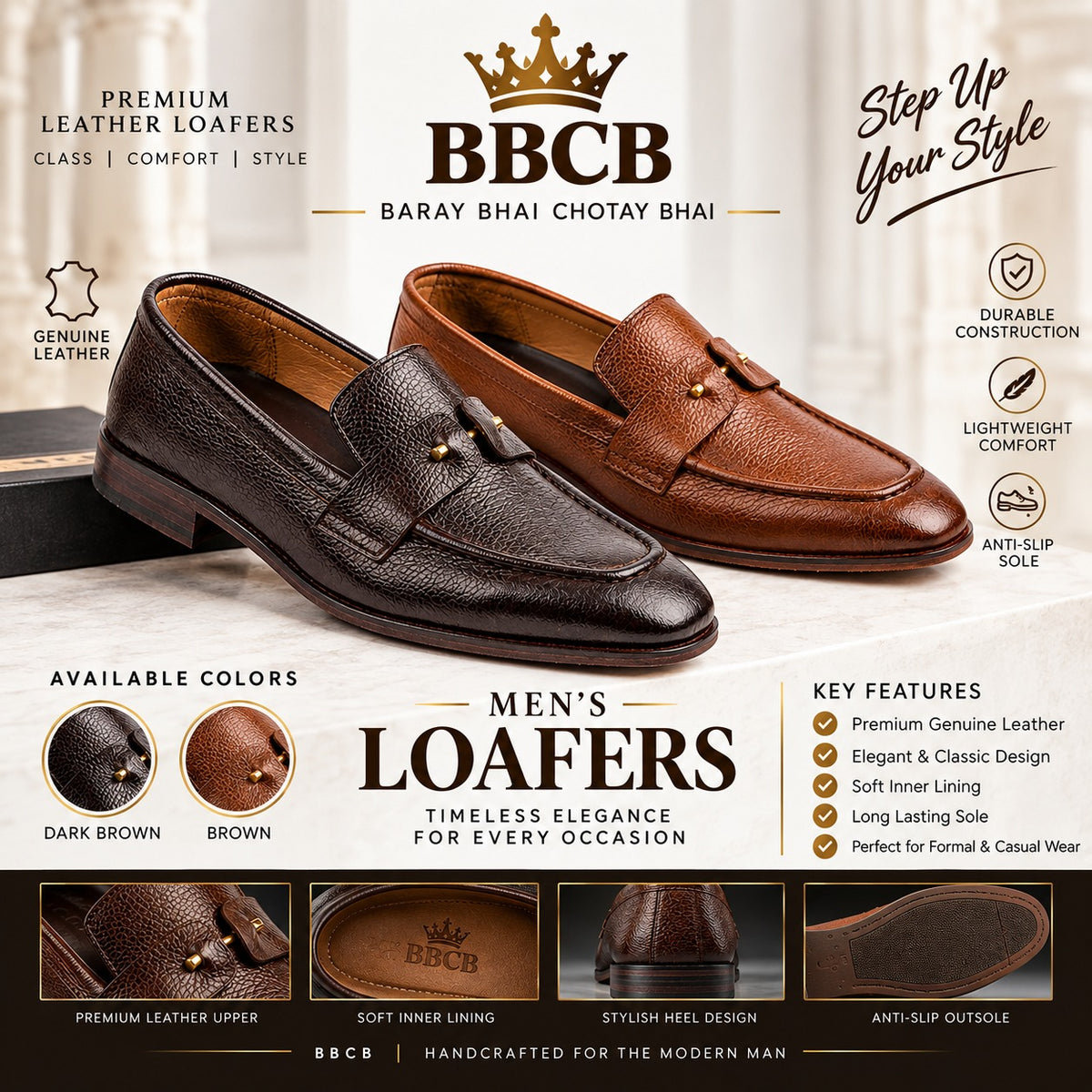 Men’s Premium Genuine Leather Loafers | BBCB Classic Formal & Casual Shoes