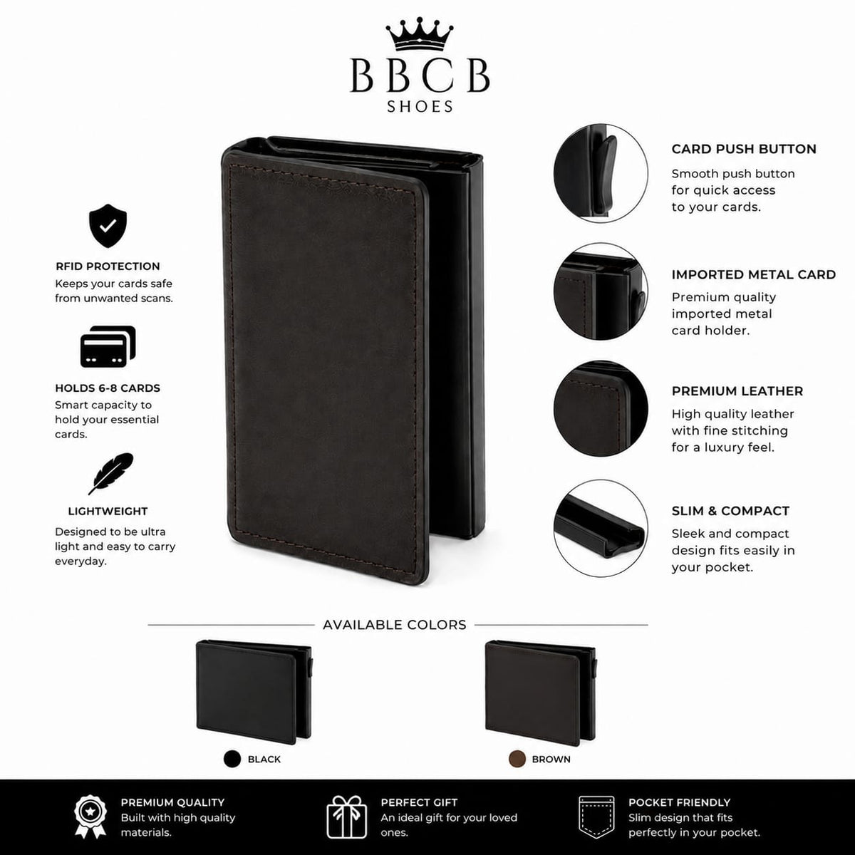 Premium RFID Leather Card Holder Wallet