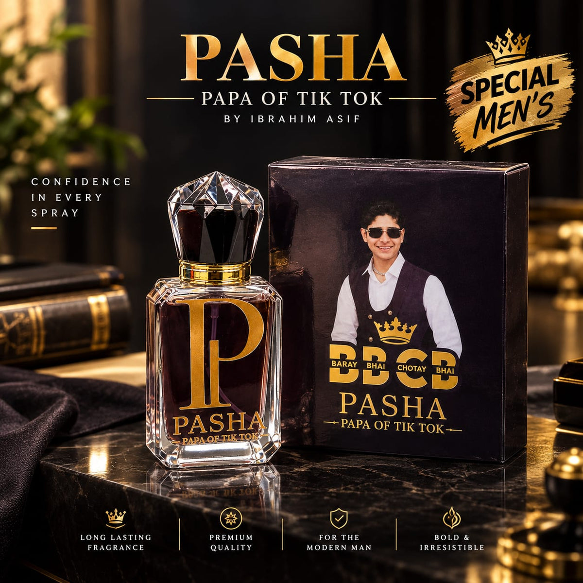 BBCB Pasha Perfume for Men | Papa of TikTok | Long Lasting Premium Fragrance
