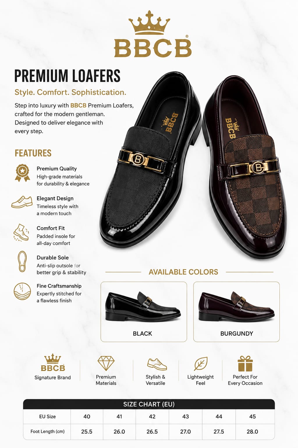 BBCB Premium Loafers – Luxury Signature Buckle Loafers