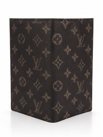 Premium Men's Long Wallet – Luxury Monogram Leather Wallet with Card Slots, ID Window & Zipper Pocket (Black)