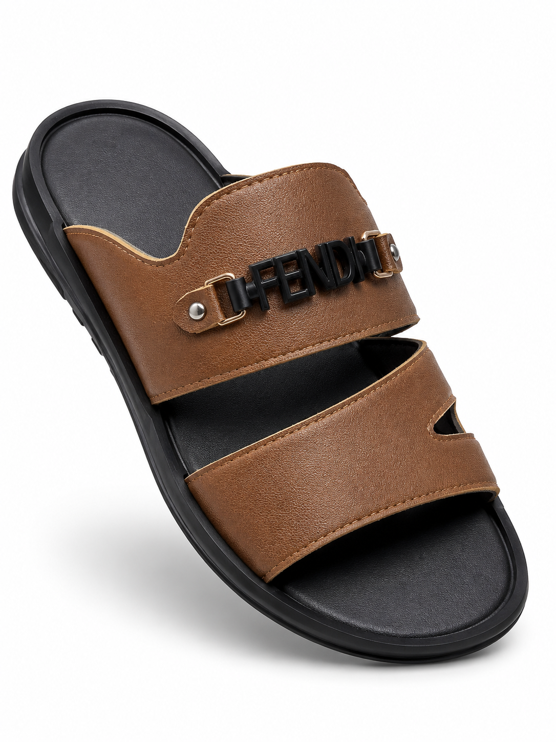 BBCB Premium Fendi Comfort Slides for Men – Lightweight Anti-Slip PU Leather Sandals