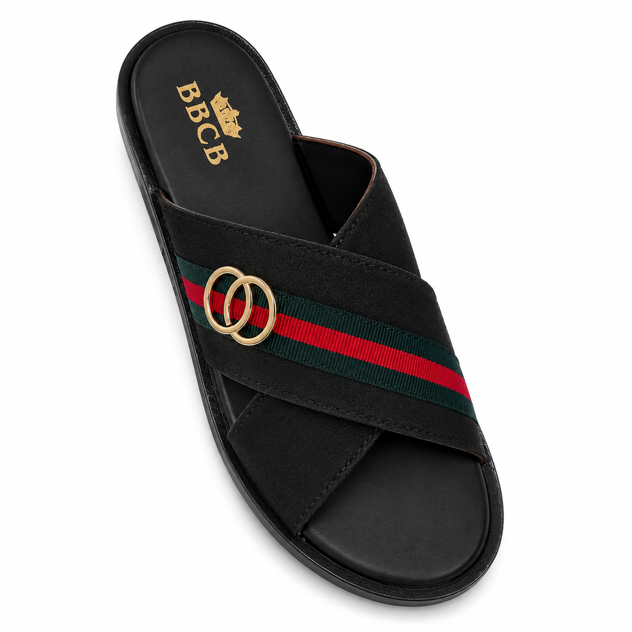 BBCB Premium Cross Gucci Slide Sandals for Men – Suede Comfort Slip-On Casual Slippers