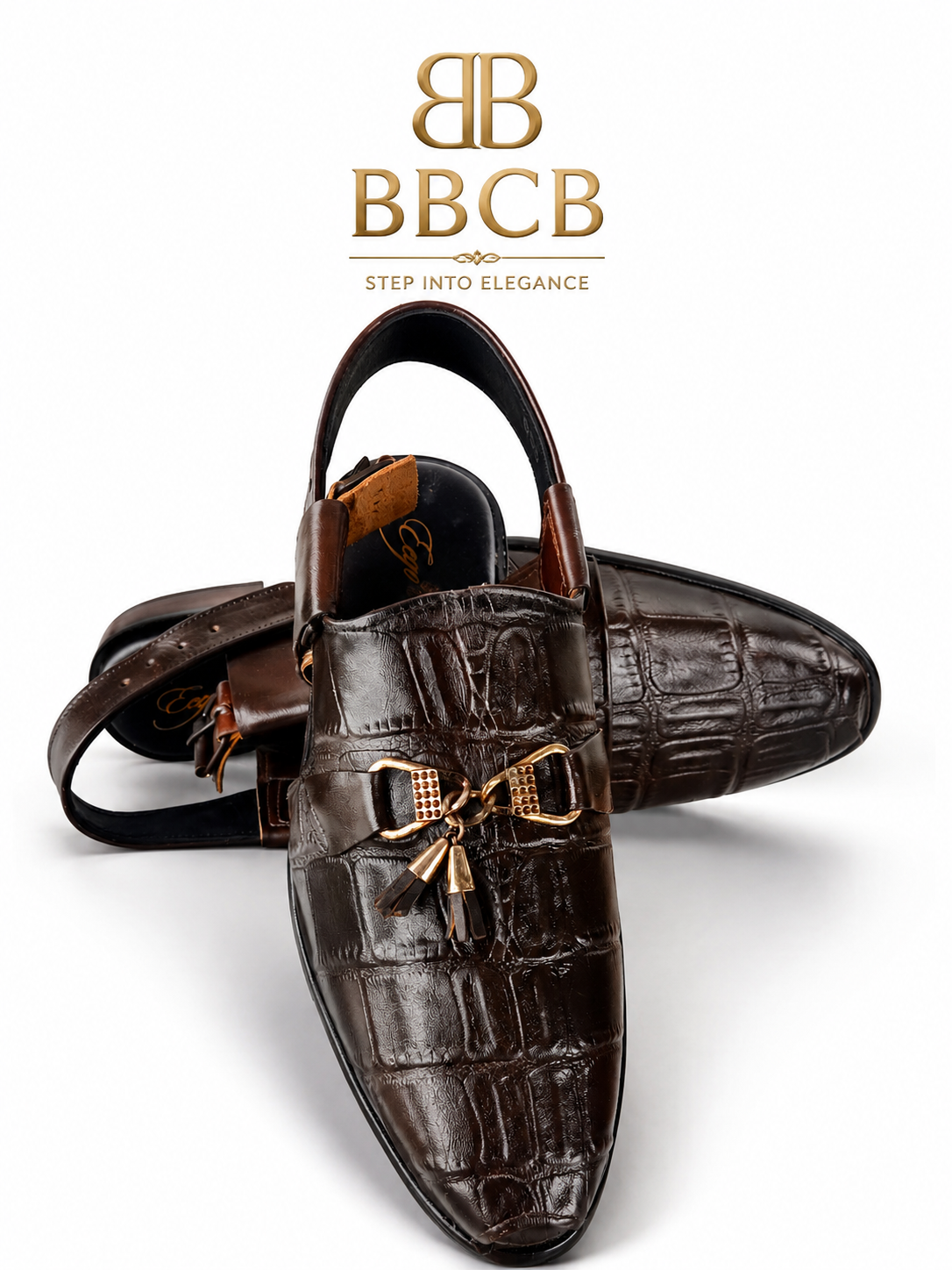 Premium Handmade Peshawari Chappal | Crocodile Leather | BBCB