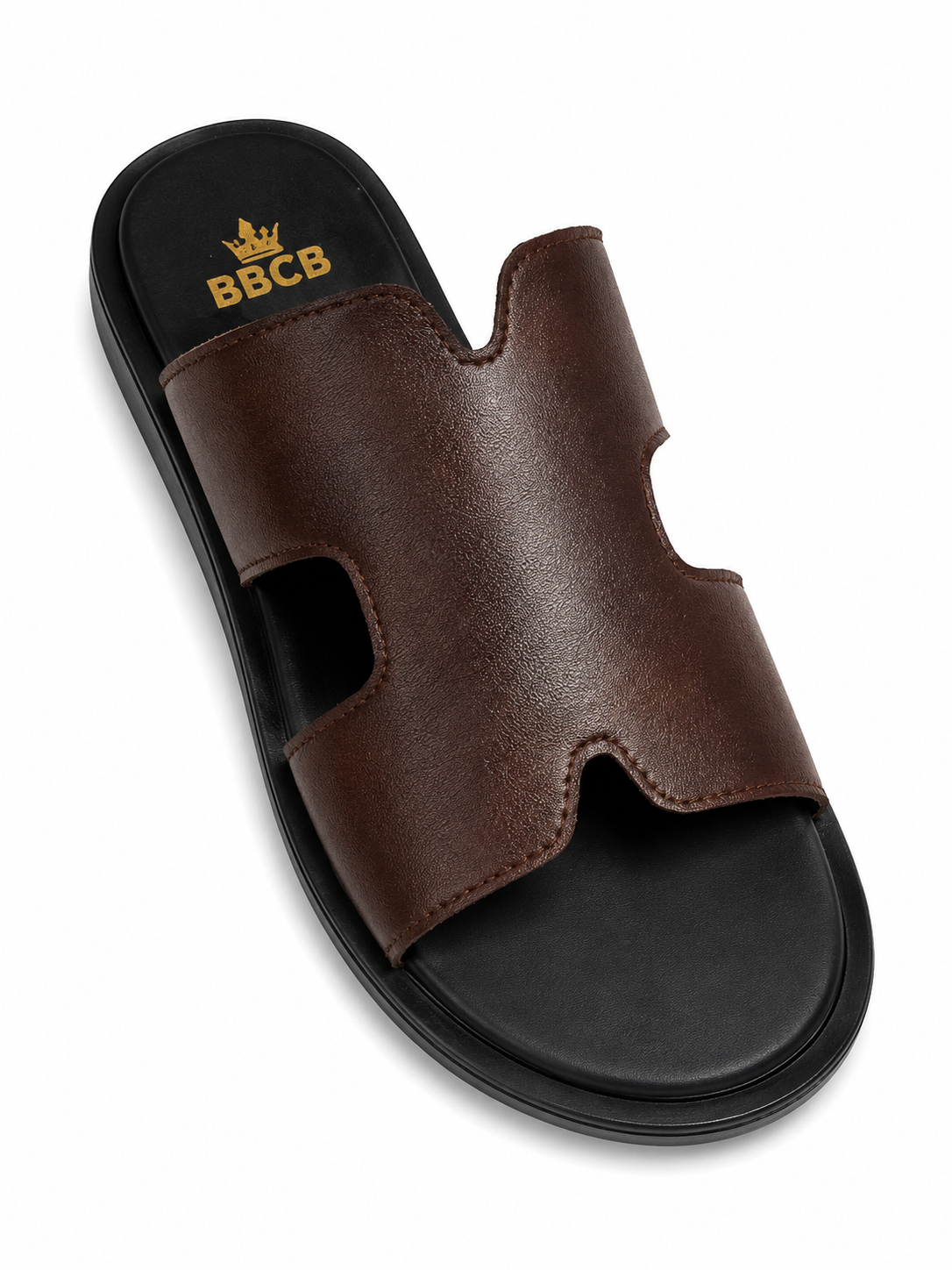 BBCB Premium Men's Slide Sandals – Soft Cushioned Comfort | Anti-Slip Sole | Brown