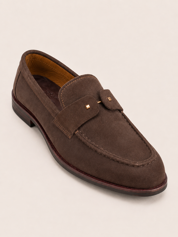 BBCB Premium Brown Suede Loafers for Men | Elegant Slip-On Formal & Casual Shoes