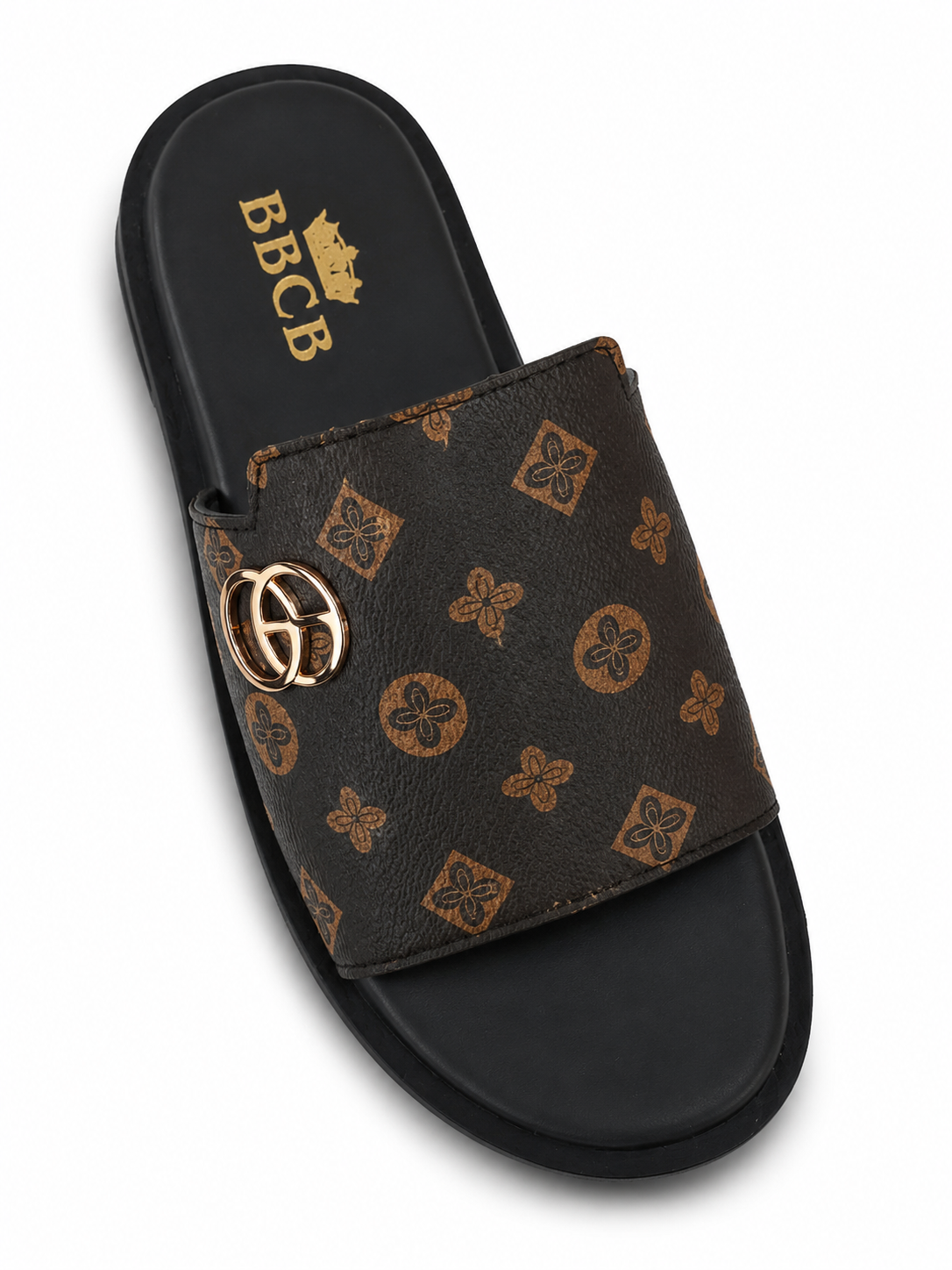 BBCB Premium Gucci Monogram Slide Sandals for Men – Luxury Comfort Slip-On Casual Slides Slippers