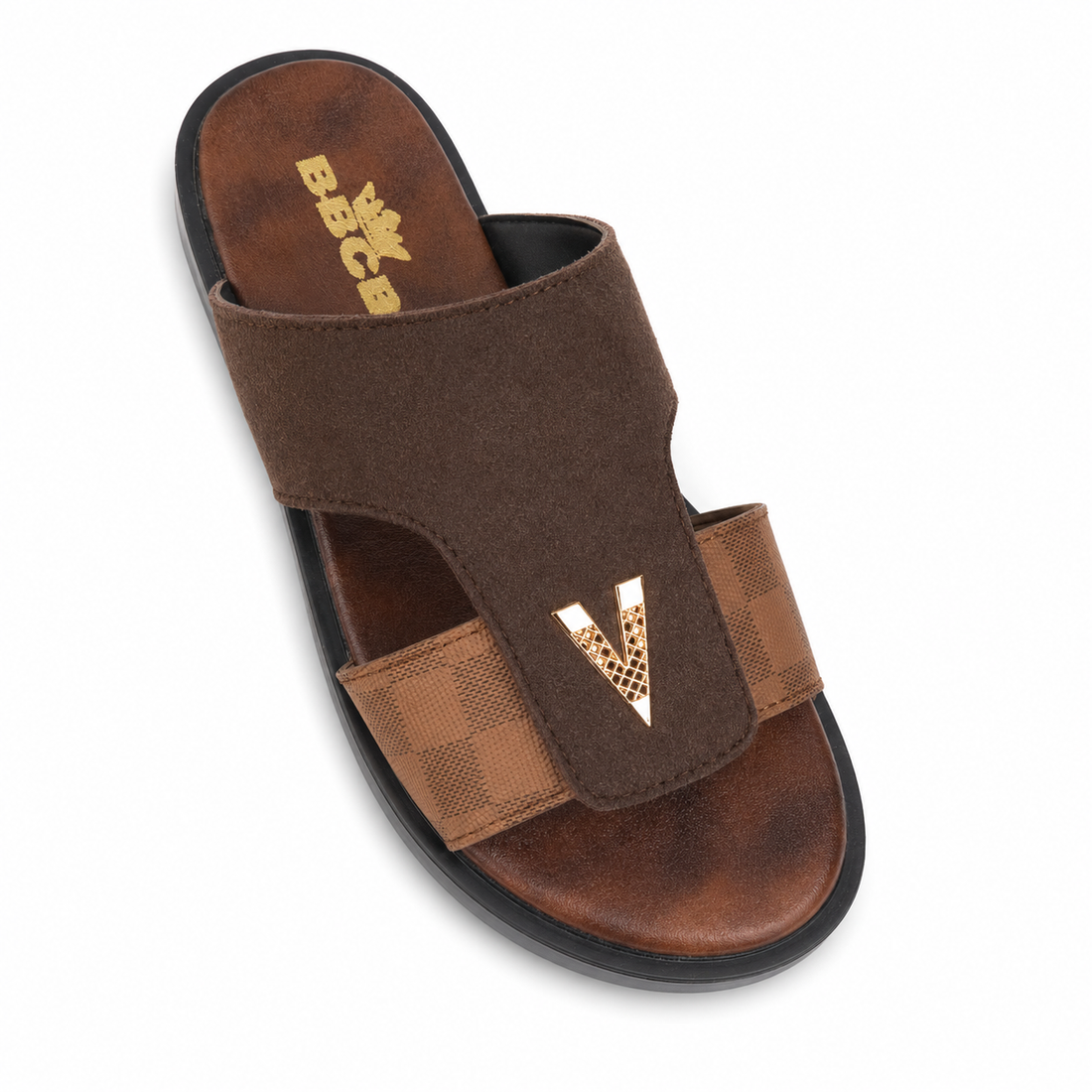 BBCB Premium Valentino Men's Suede Slide Sandals – Cushioned Footbed | Anti-Slip Rubber Sole | Lightweight Casual Slippers