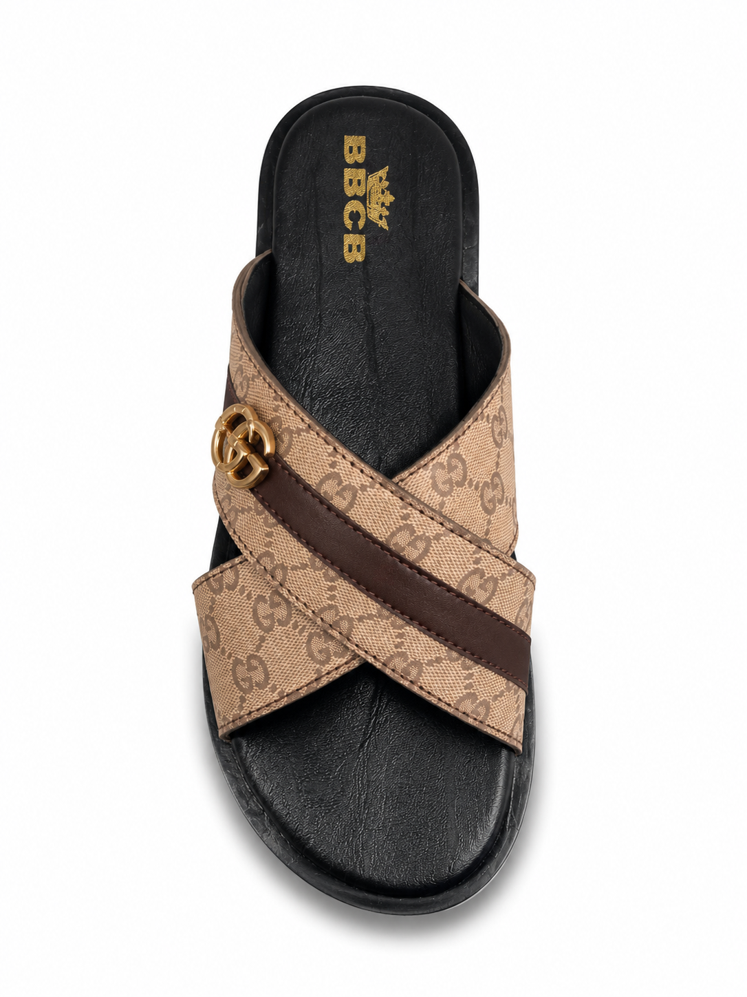 BBCB Premium Gucci Cross Strap Men's Slide Sandals – Cushioned Comfort | Anti-Slip Sole | Casual Slip-On Slippers