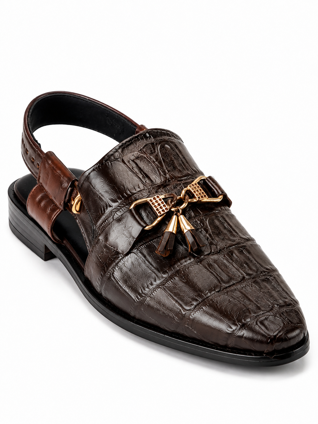 Premium Handmade Peshawari Chappal | Crocodile Leather | BBCB