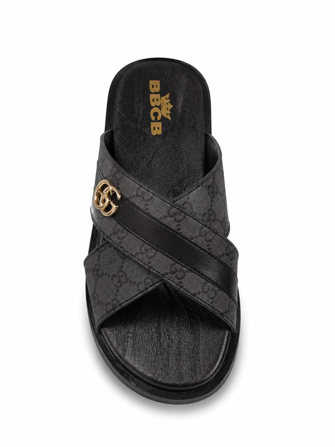 BBCB Premium Gucci Cross Strap Men's Slide Sandals – Cushioned Comfort | Anti-Slip Sole | Casual Slip-On Slippers