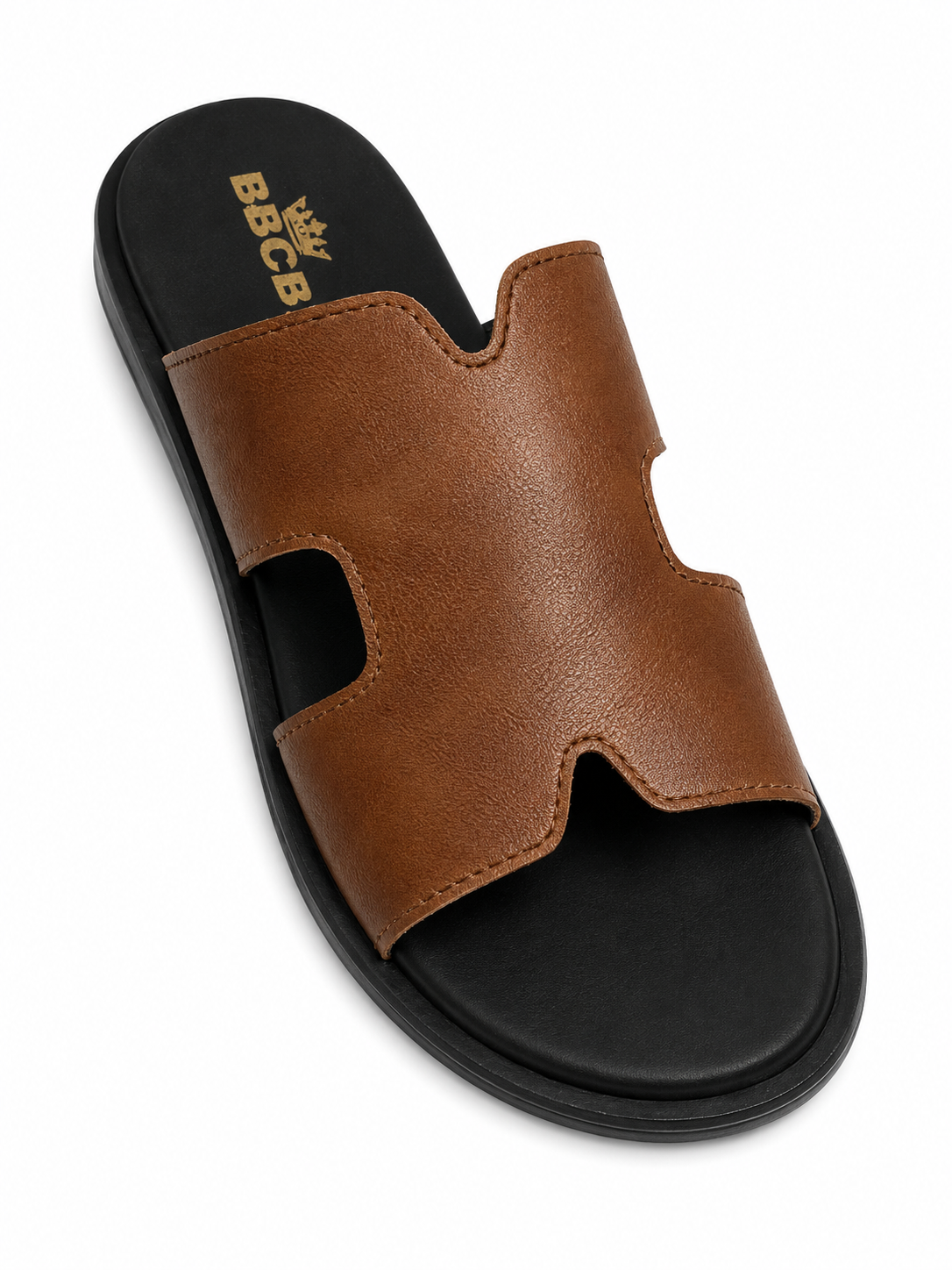 BBCB Premium Men's Slide Sandals – Soft Cushioned Comfort | Anti-Slip Sole | Brown