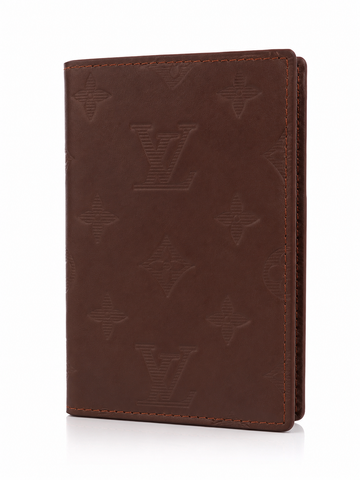 Premium Men's Embossed Long Wallet – Slim Bifold Leather Wallet with Card Slots, ID Window & Cash Compartment (Brown)