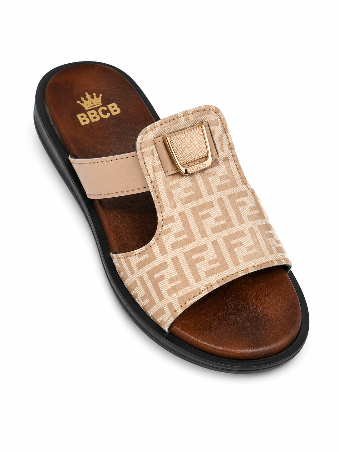 BBCB Premium Luxe Buckle Comfort Slide Sandals – Black Edition
