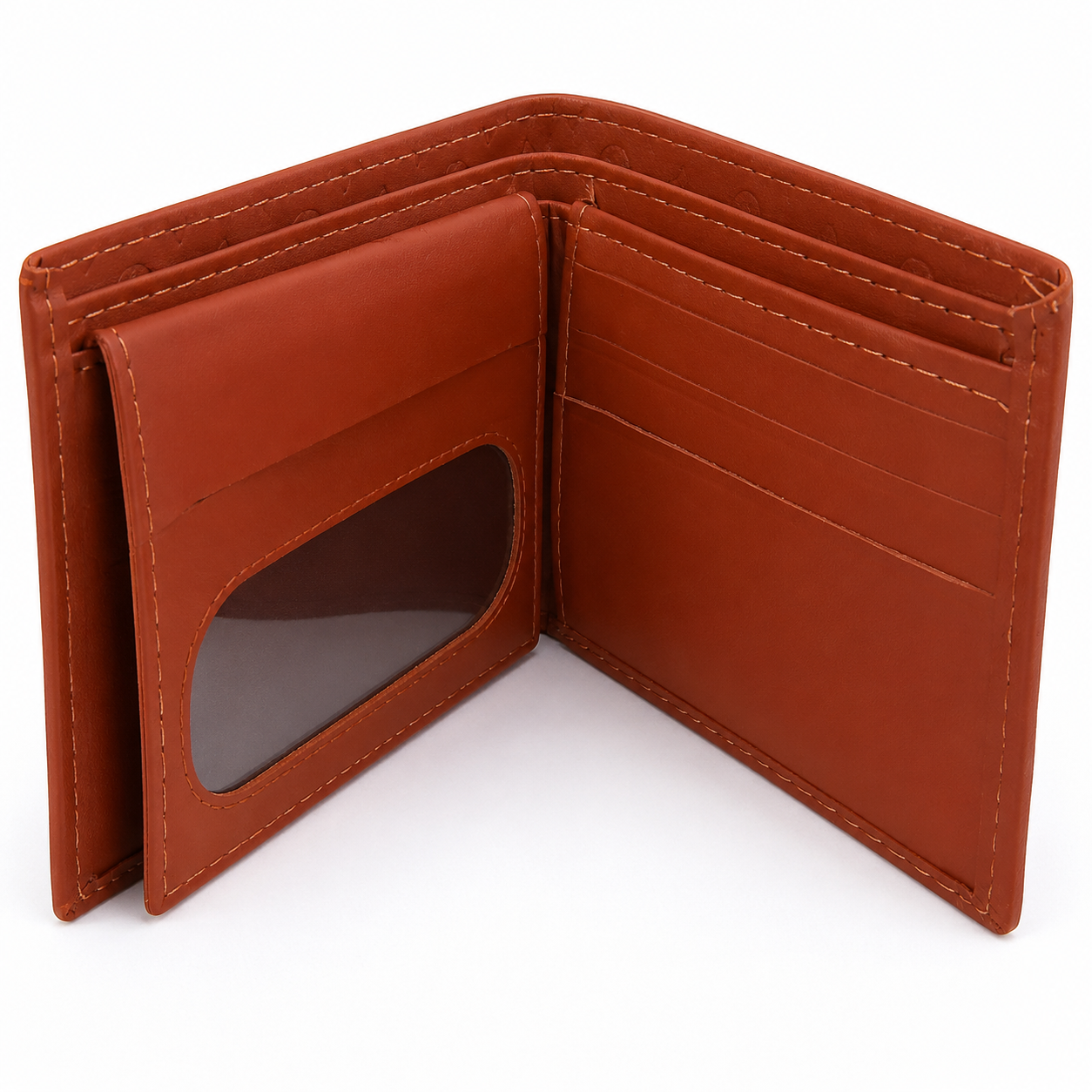 Premium Genuine Leather Bi-Fold Wallet for Men – Orange Luxury Embossed Wallet | Slim Card Holder