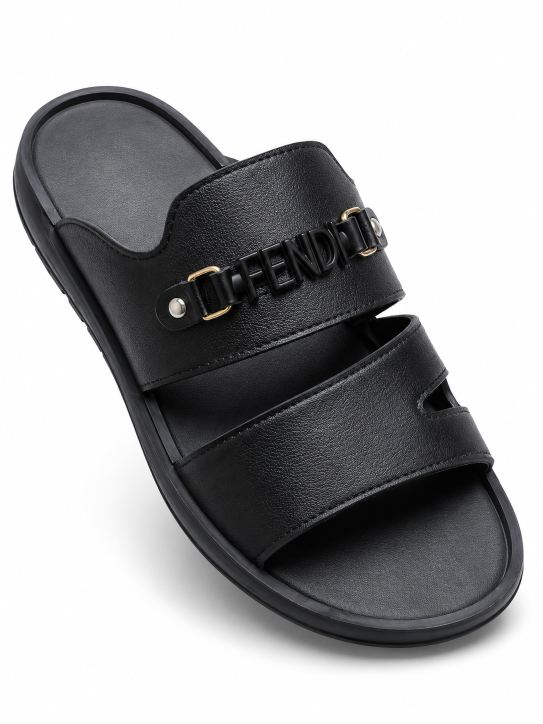 BBCB Premium Fendi Comfort Slides for Men – Lightweight Anti-Slip PU Leather Sandals