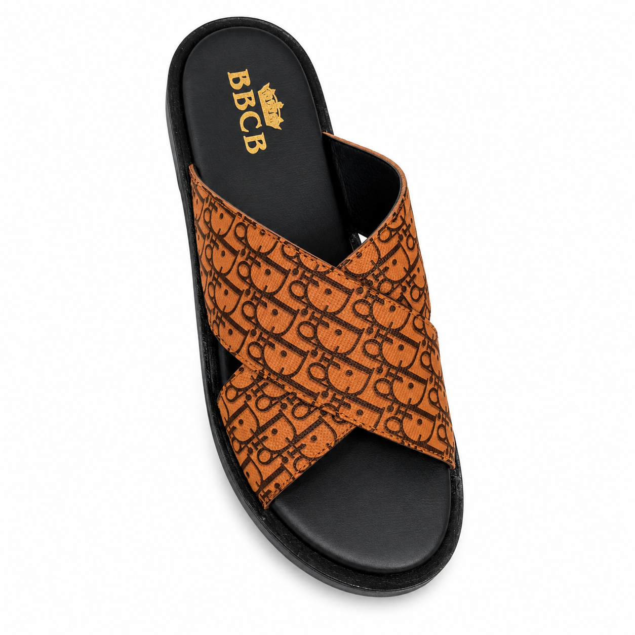 BBCB Premium Cross Strap Slide Sandals for Men – Luxury Cushioned Casual Slip-On Slippers