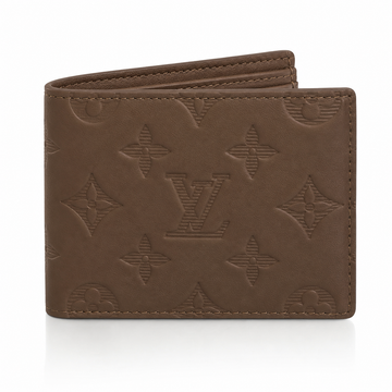 Premium Embossed Leather Bifold Wallet for Men – Brown | Slim Wallet with Card Slots & Cash Compartment
