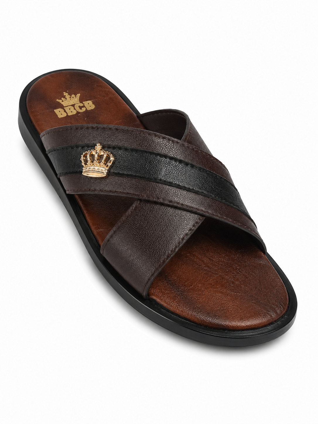 BBCB Premium Crown Cross Strap Slides – Luxury Men's Comfort Slides