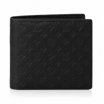Premium Black Embossed Leather Bifold Wallet for Men – Slim Wallet with ID Window & Card Slots