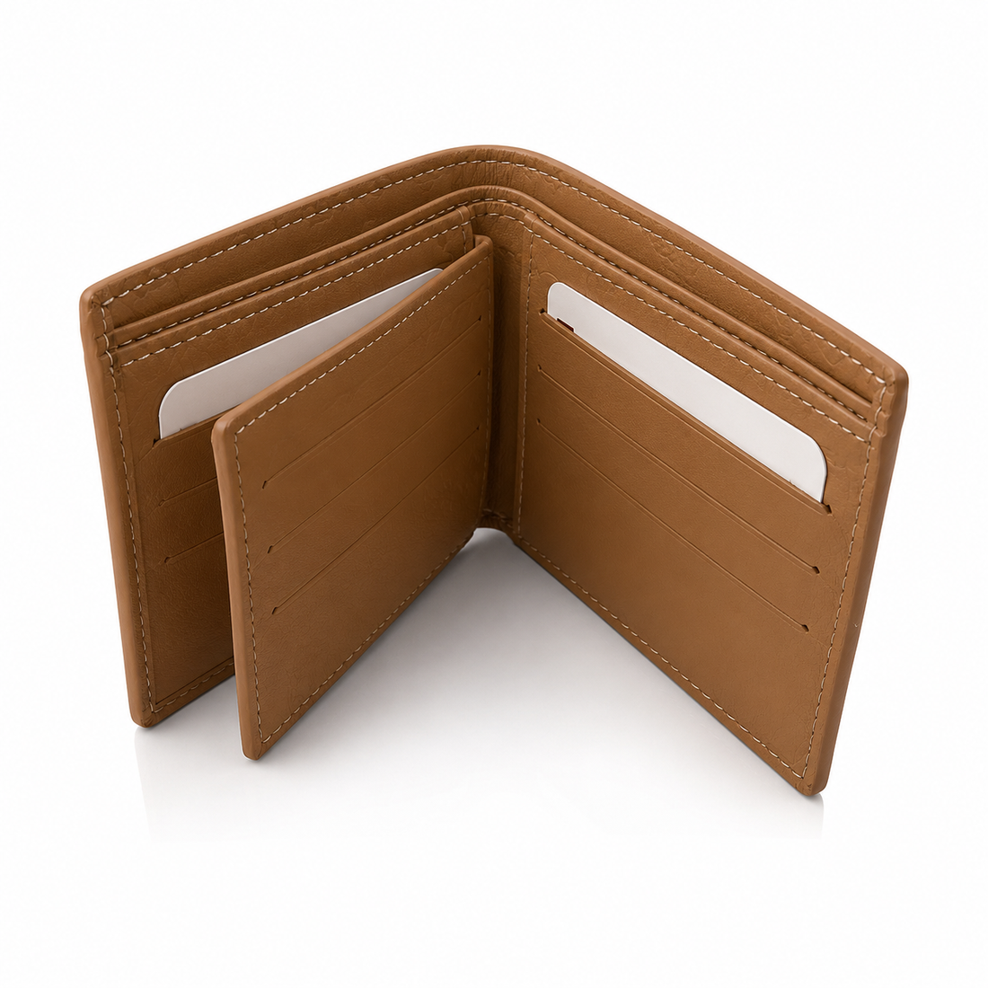 Premium Men's Leather Bifold Wallet – Slim Design | Multiple Card Slots | Cash Compartment | Brown