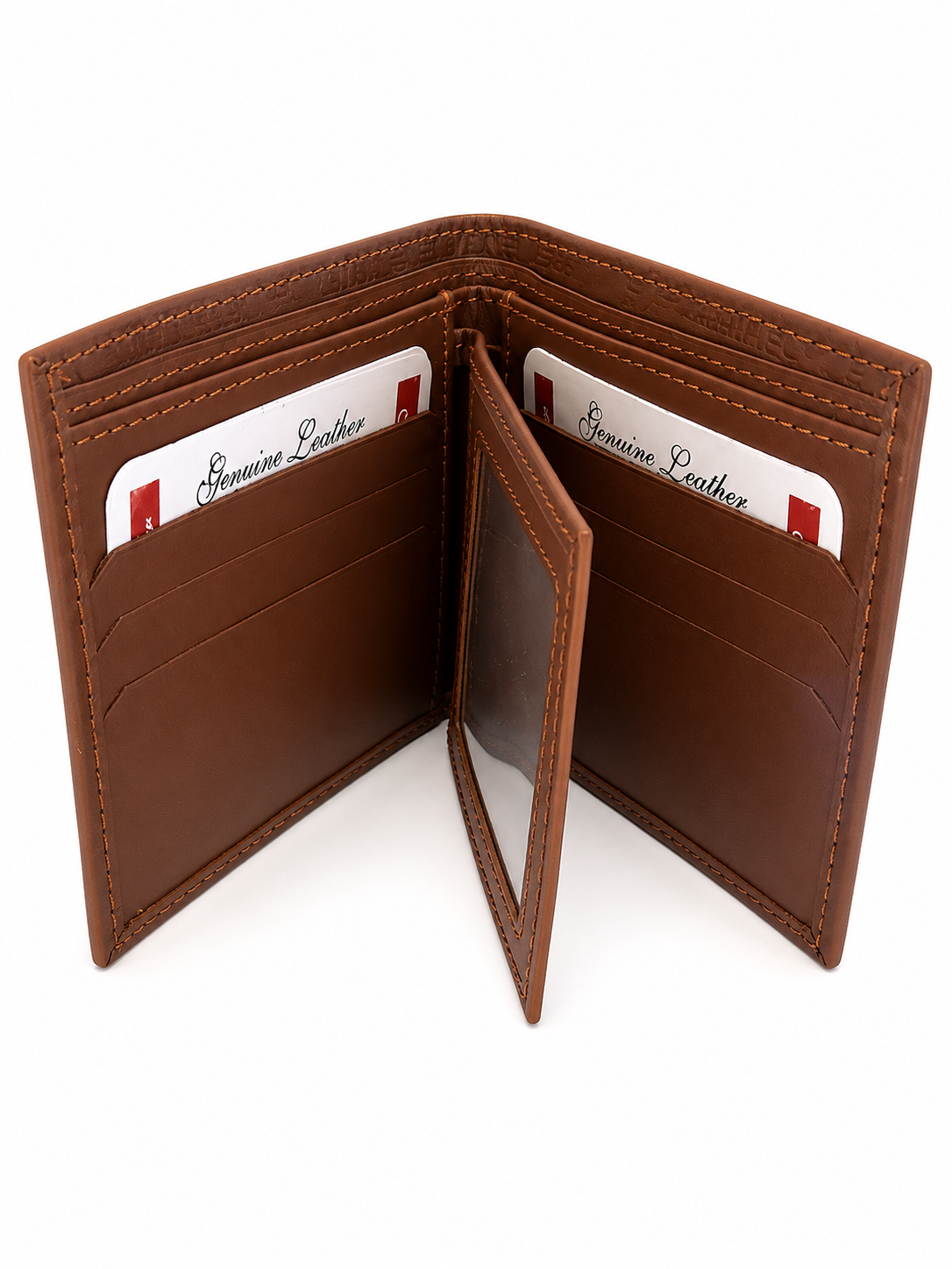 Premium Genuine Leather Bi-Fold Wallet for Men – Embossed Luxury Design | Multiple Card Slots