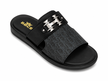 BBCB Premium Designer Metal Buckle Slides – Luxury Men's Comfort Sandals