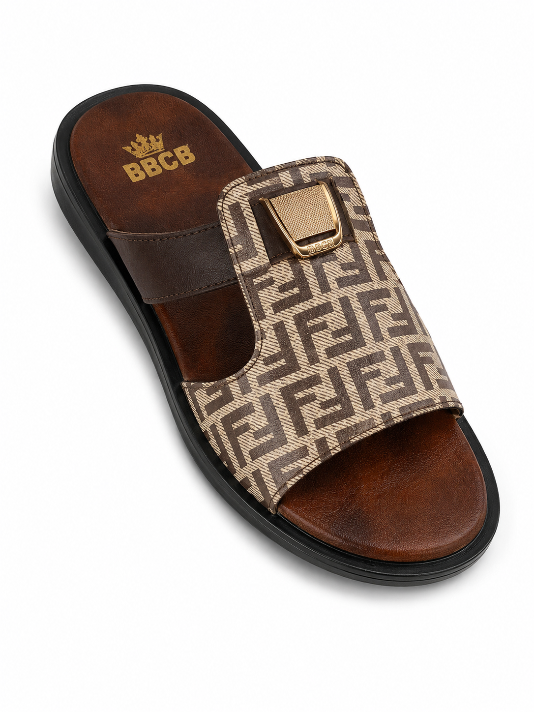 BBCB Premium Luxe Buckle Comfort Slide Sandals – Black Edition